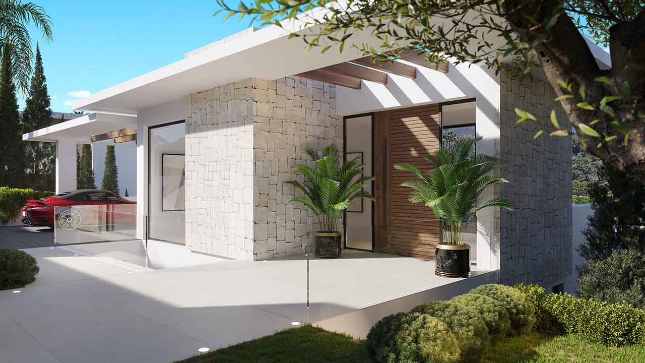 12 villas sofisticadas sobre plano; con diseño y características modernas.