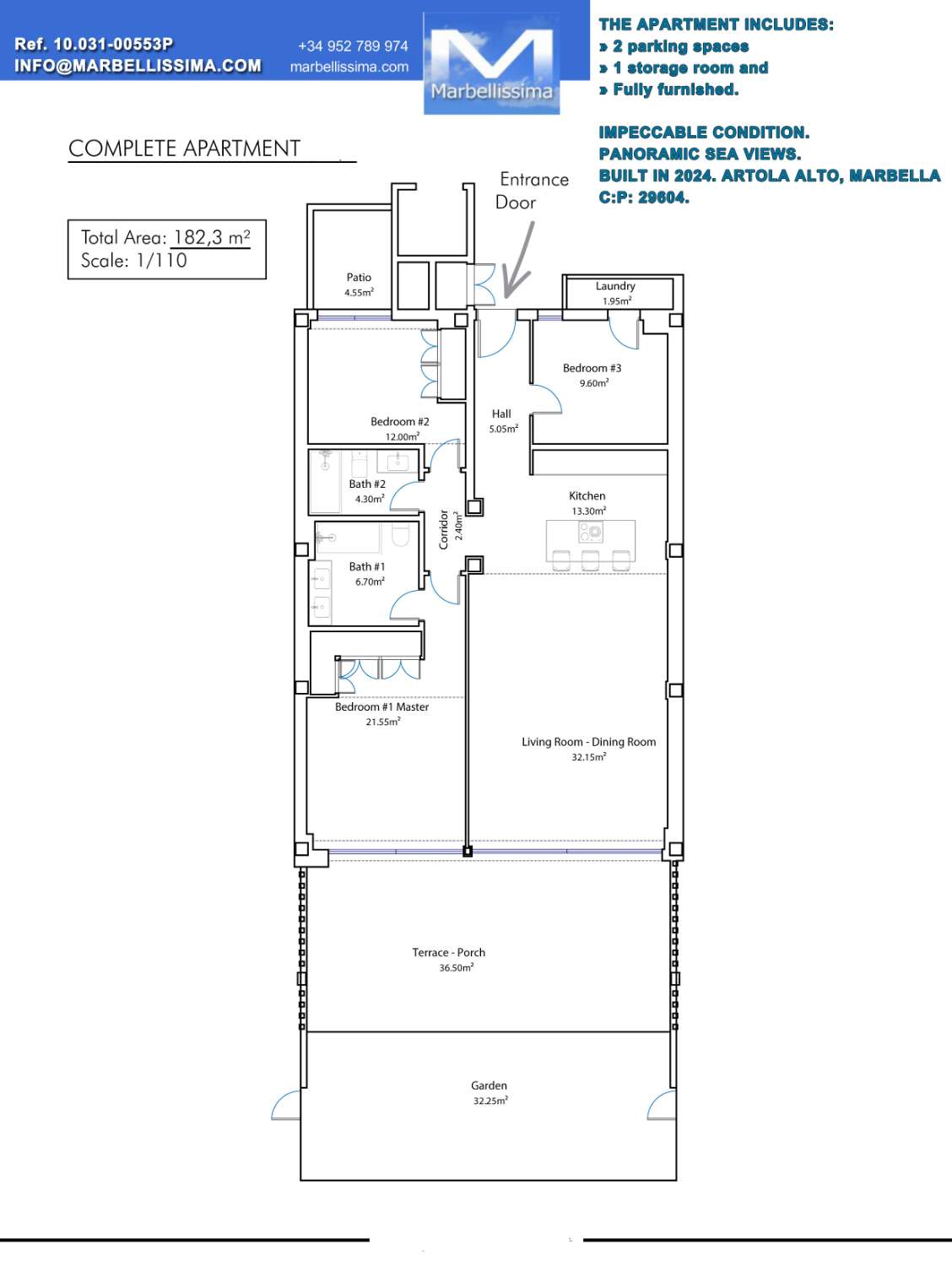 À vendre. Appartement avec 2 places de parking, 1 débarras et entièrement meublé. Construit en 2024. Marbella